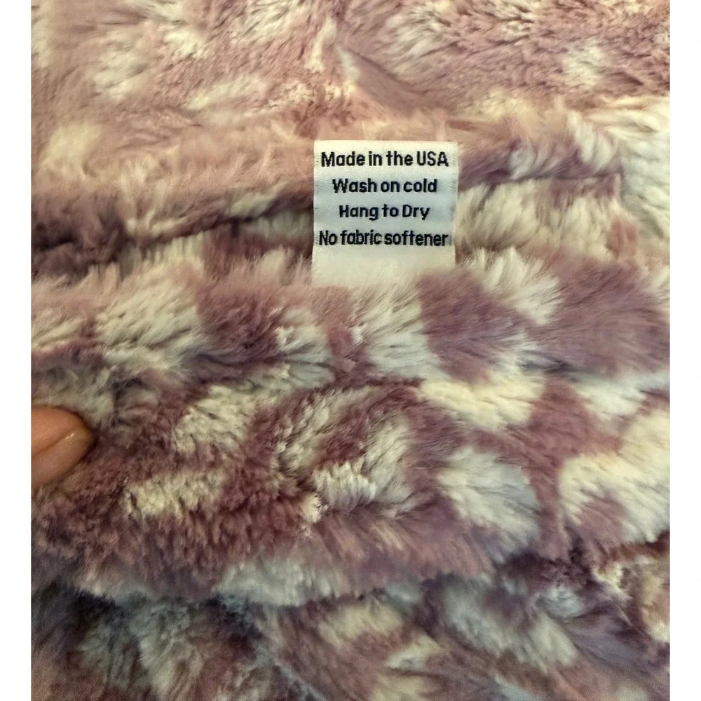 Sew Sweet Minky Designs 57x80 Blanket Purple Patchwork Leopard Plush Throw Heavy